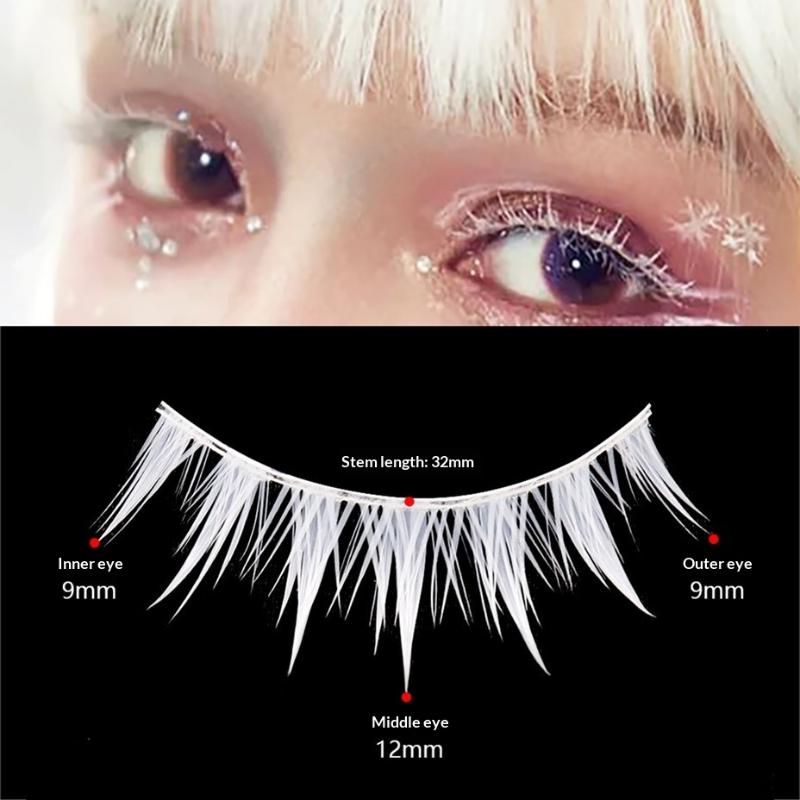 Lashes Eyelash Extension - 3 Pairs Cosplay White Eyelashes Extension