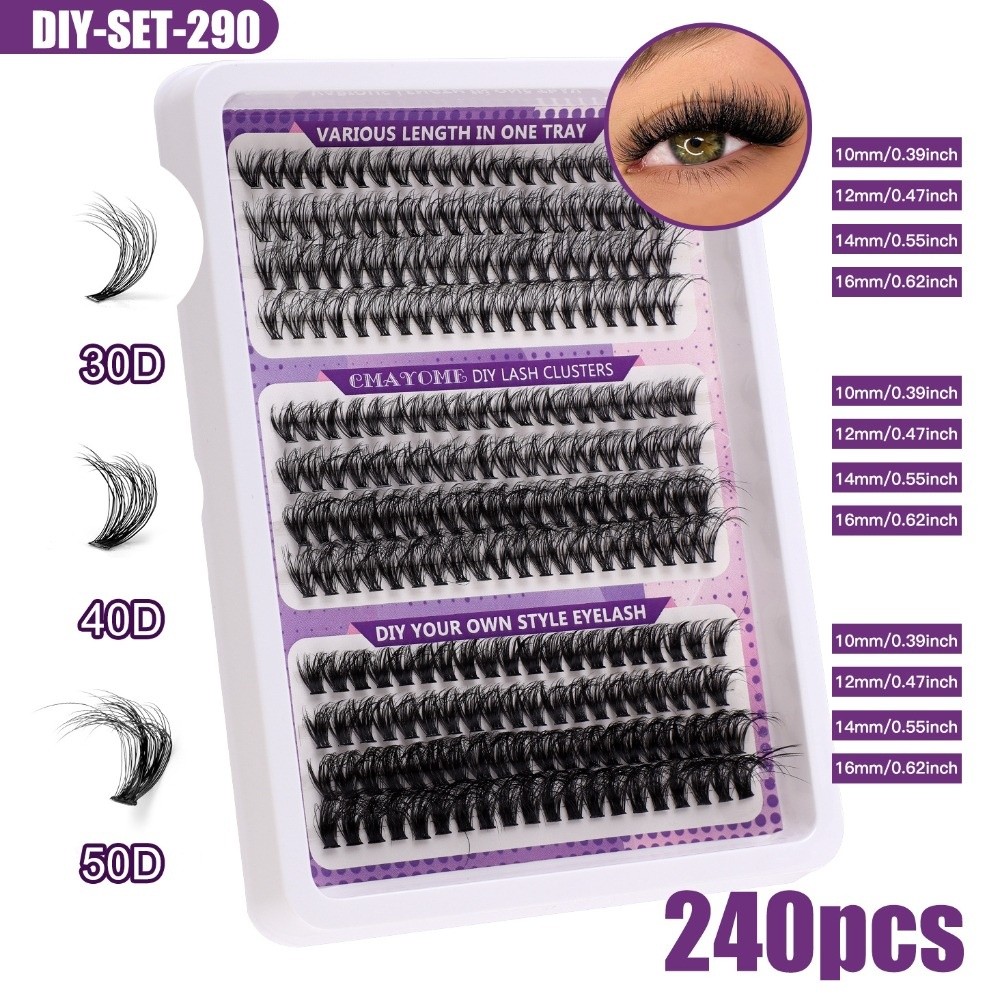 Lashes Eyelash Extension - Natural Look False Eyelashes Wispy Style