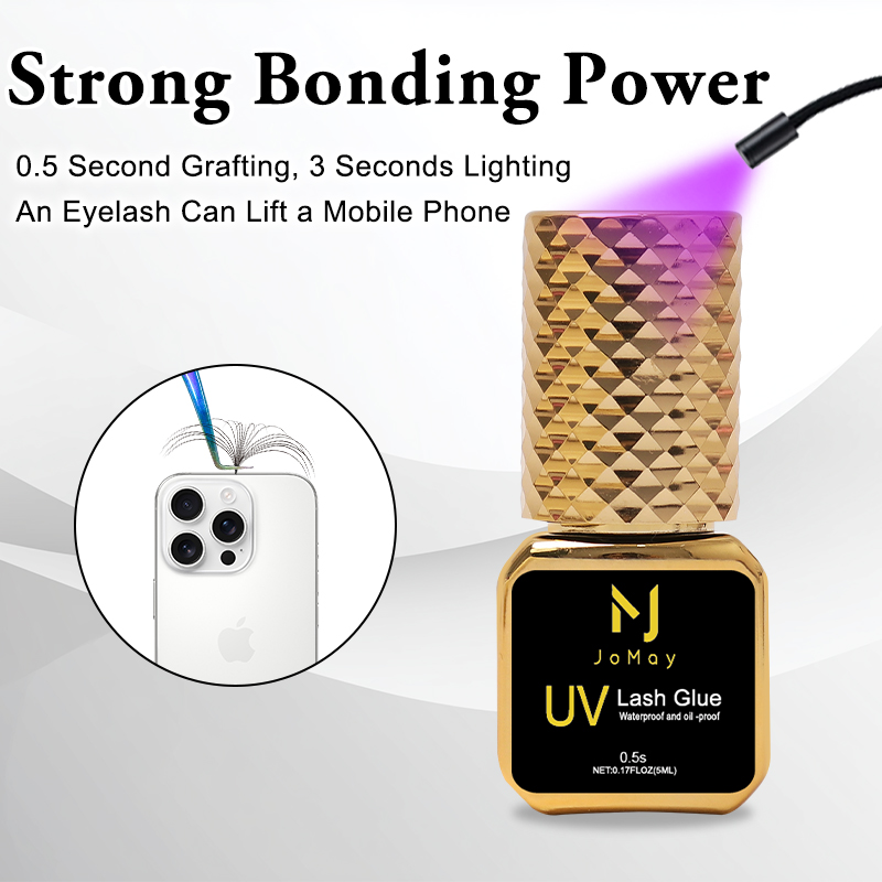 Eyelash Extension Uv Glue - JOMAY Black UV Lash Glue 0.5S