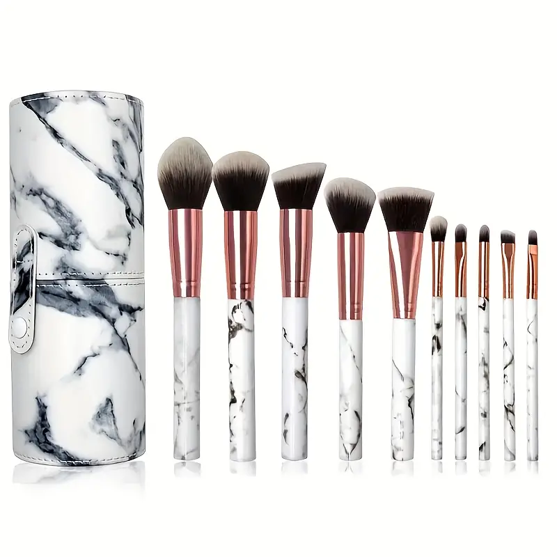 Eyelash Extension Full Set - 10pcs Makeup Brushes Set Foundation Blush