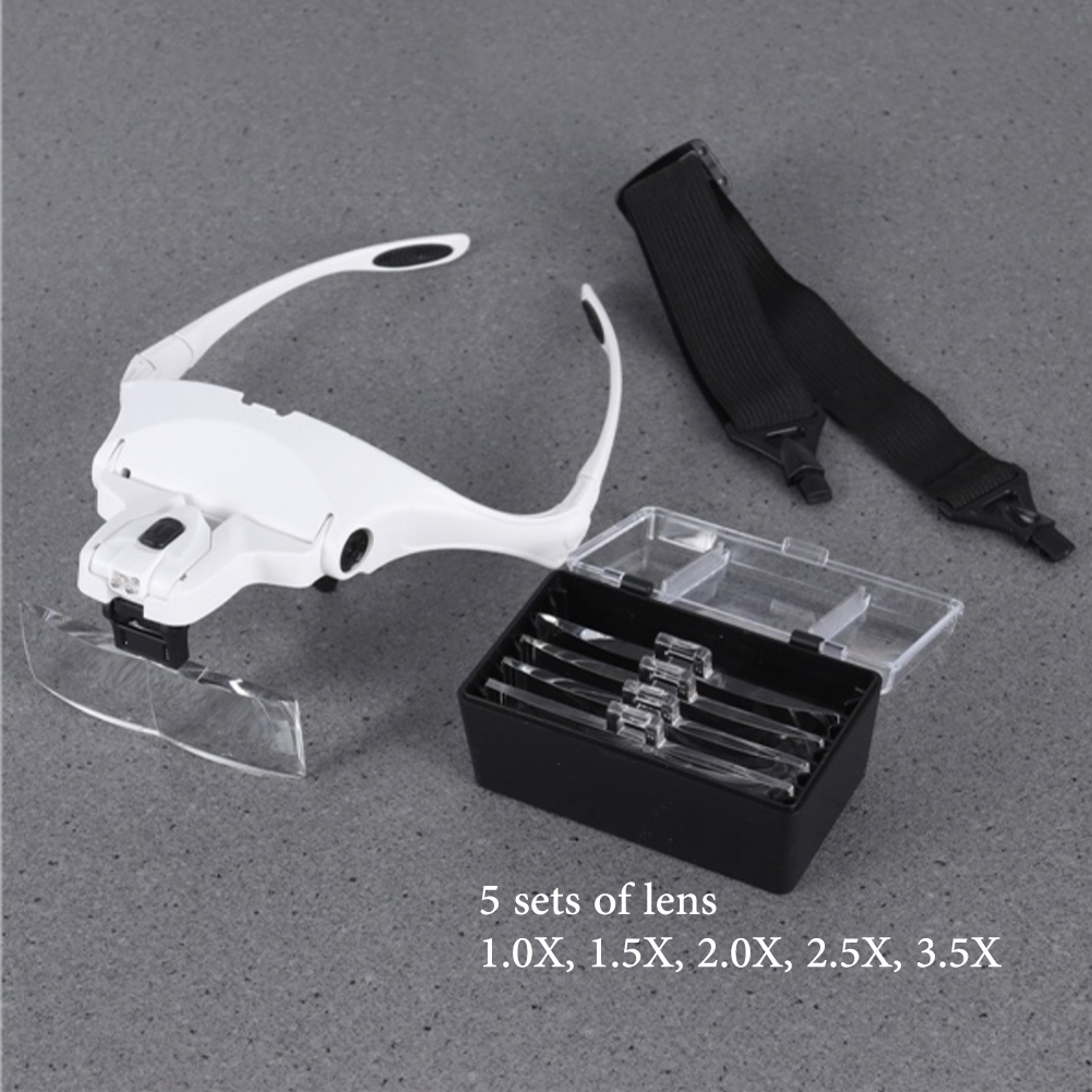 Eyelash Extension With Glasses - Eyelash Extension 5 Lens Adjustable Headband