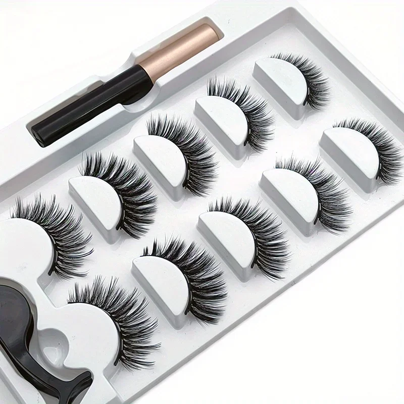 5 Pairs Magnete Eyelashes Set  - Eyelash Extension Uv Glue ulasan dan harga