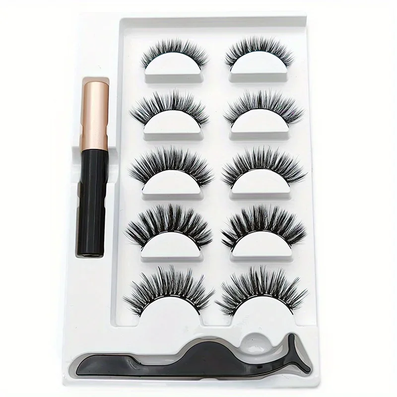 5 Pairs Magnete Eyelashes Set  - Eyelash Extension Uv Glue ulasan dan harga