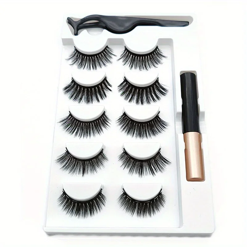 5 Pairs Magnete Eyelashes Set  - Eyelash Extension Uv Glue ulasan dan harga