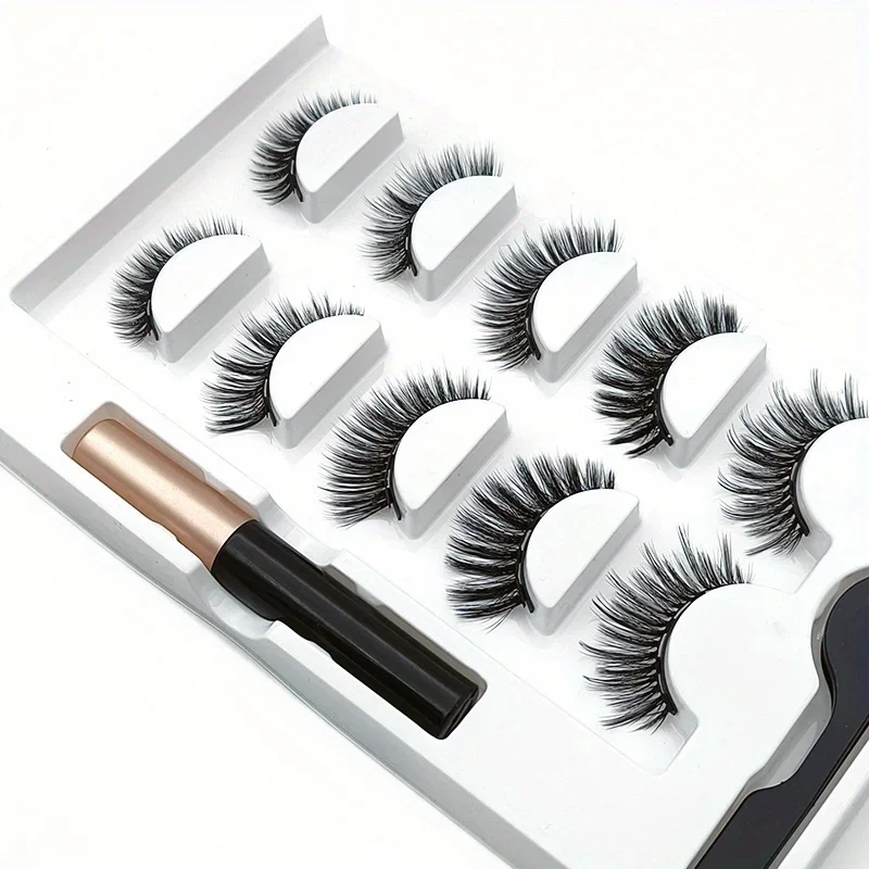 5 Pairs Magnete Eyelashes Set  - Eyelash Extension Uv Glue ulasan dan harga