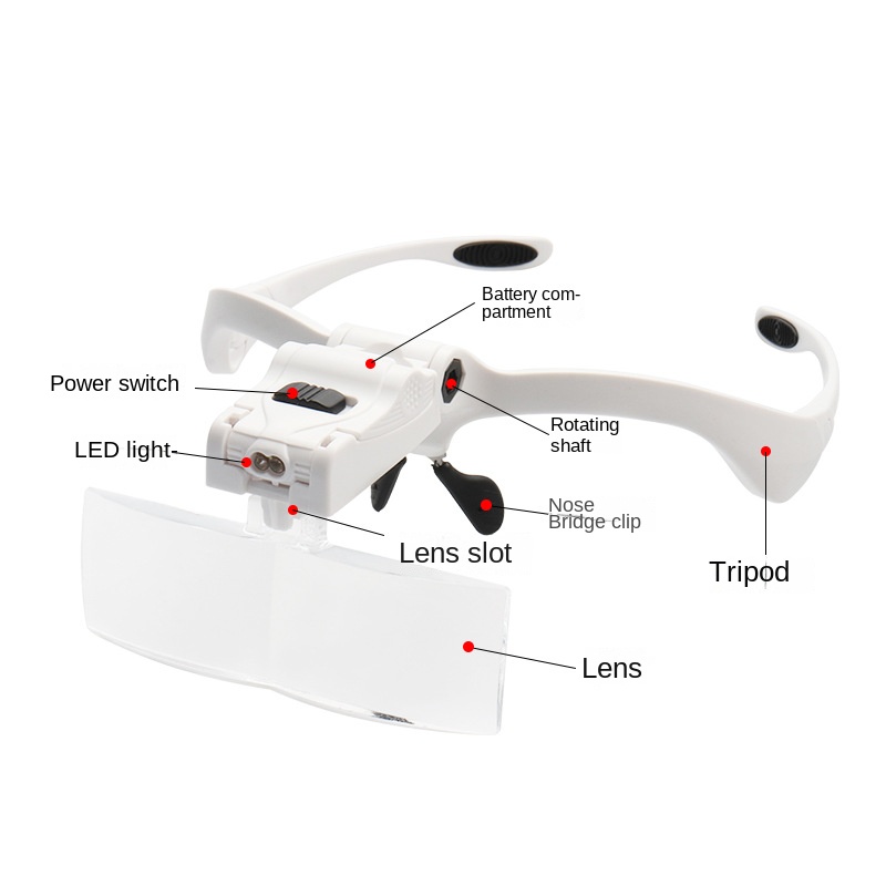 5 Lens Adjustable Magnifier Ey - Eyelash Extension With Glasses ulasan dan harga