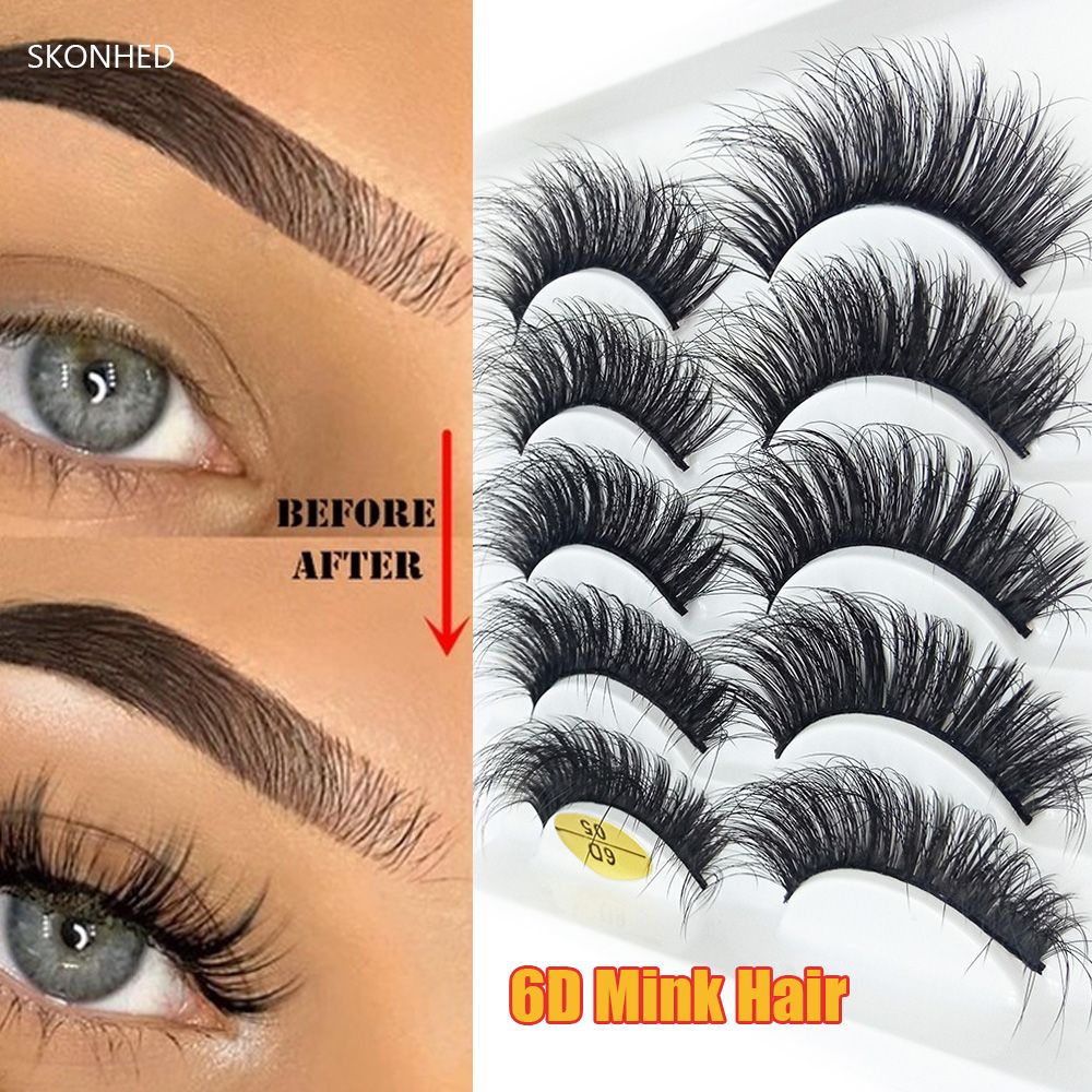 SKONHED 5 Pairs Handmade Wispy - Eyelash Extension Full Set ulasan dan harga