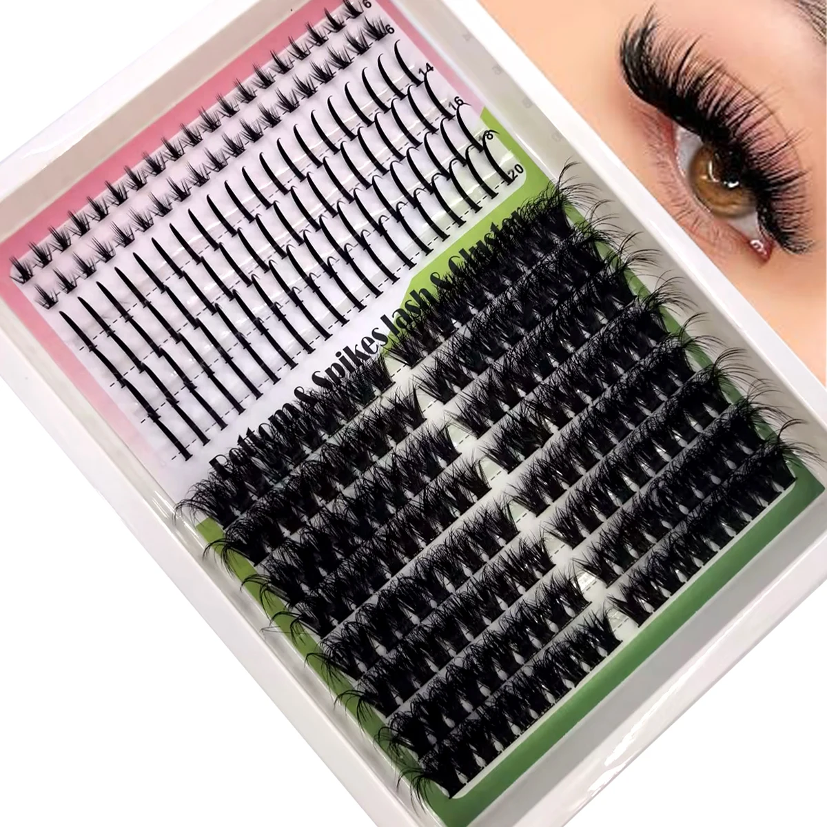 AMSDCN Spikes14Rows DIY Cluste - Eyelash Extension Full Set ulasan dan harga