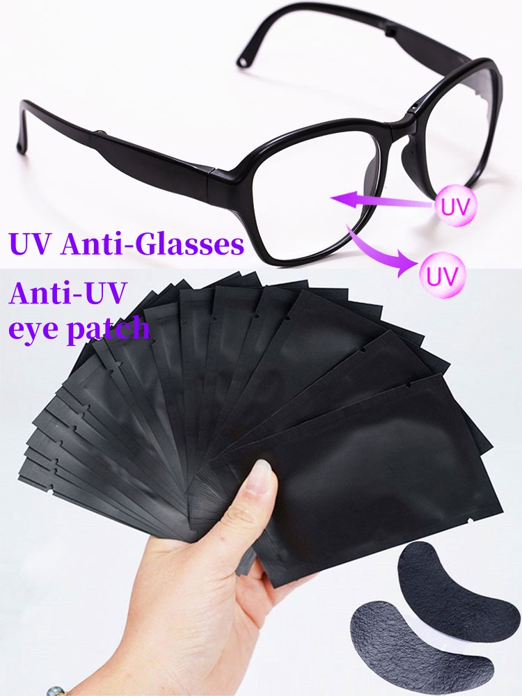 50 pairs Padding UV Black Patc - Eyelash Extension With Glasses ulasan dan harga
