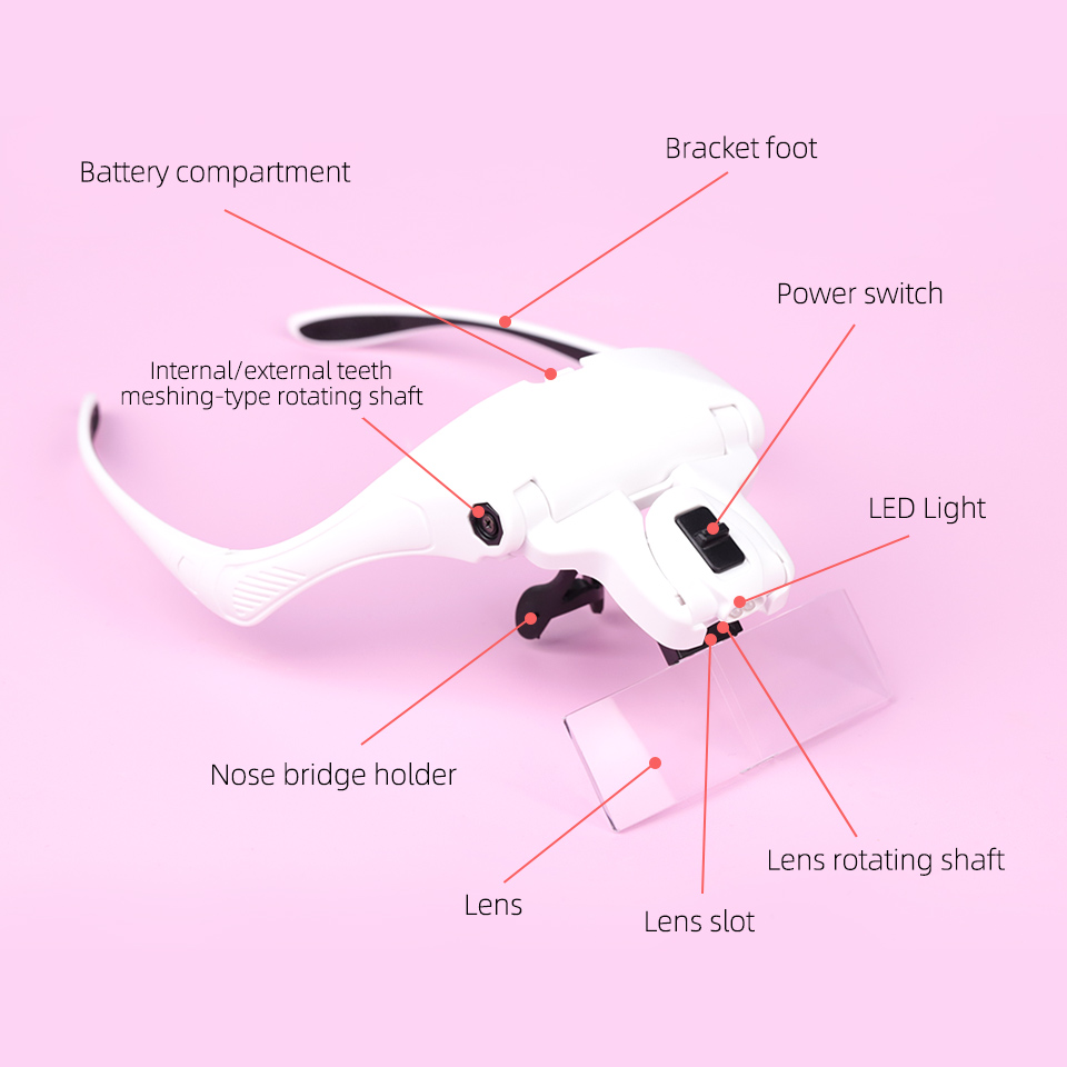 5 Lens Adjustable Loupe Headba - Eyelash Extension With Glasses ulasan dan harga
