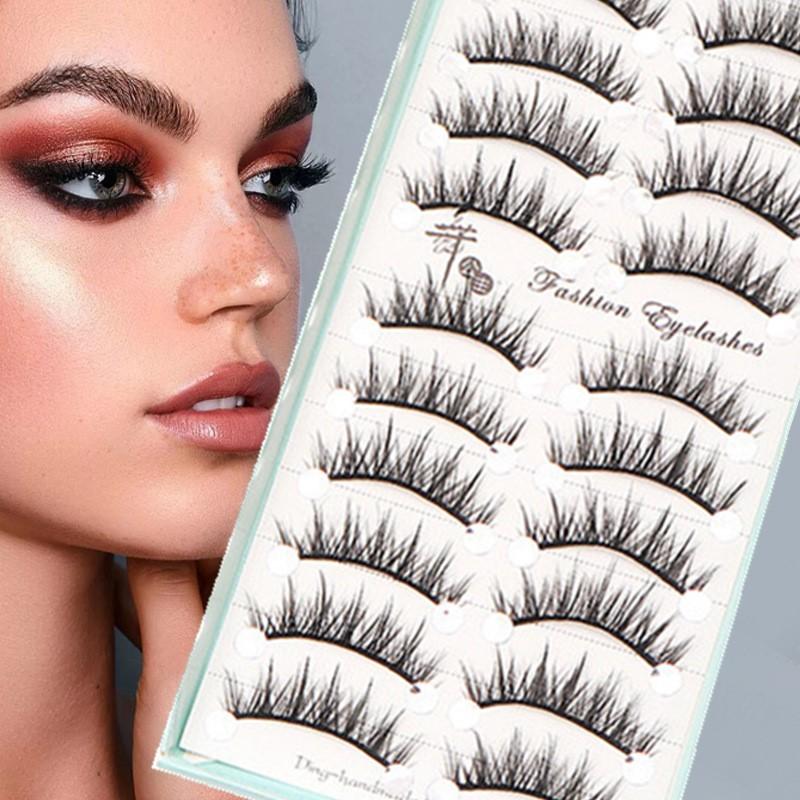 10 Pairs Natural Long Wispy Ca - Eyelash Extension Cat Eye Wispy ulasan dan harga