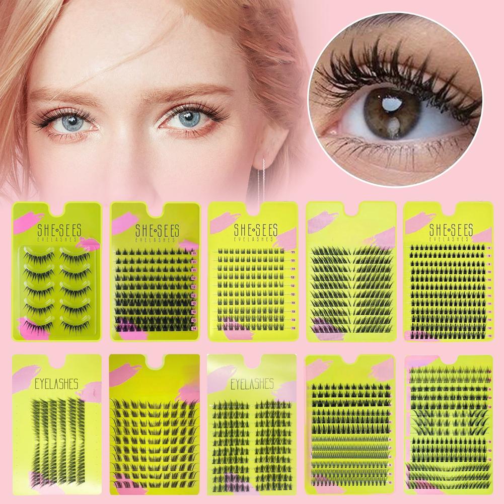 Natural Cluster False Eyelashe - Eyelash Extension Cat Eye Wispy ulasan dan harga