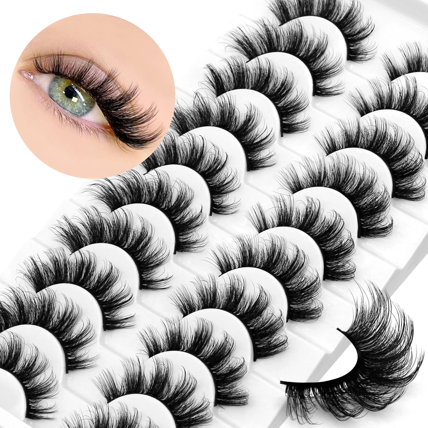 Lasvirey Fluffy Eyelashes Natu - Eyelash Extension Cat Eye Wispy ulasan dan harga