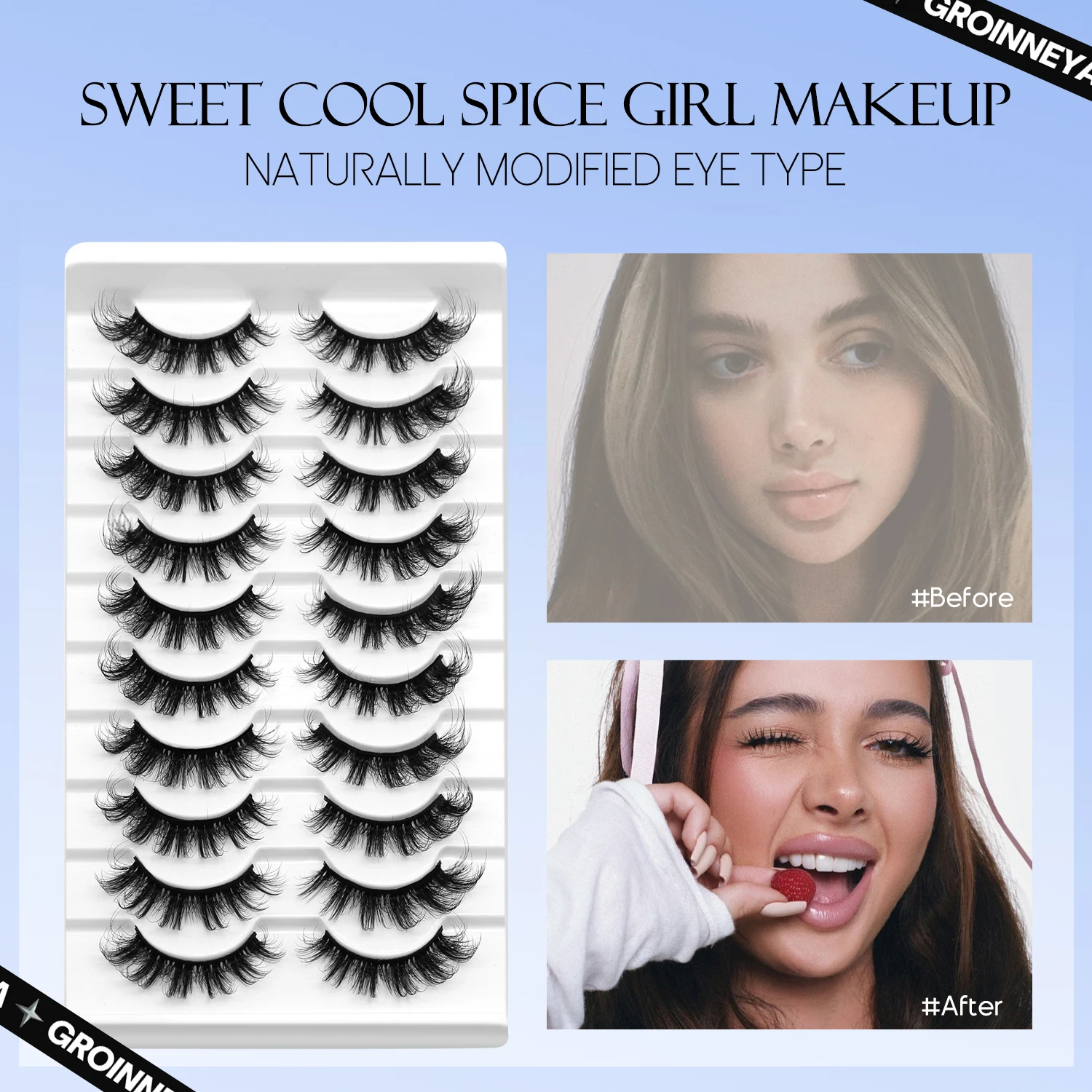 Lasvirey Fluffy Eyelashes Natu - Eyelash Extension Cat Eye Wispy ulasan dan harga