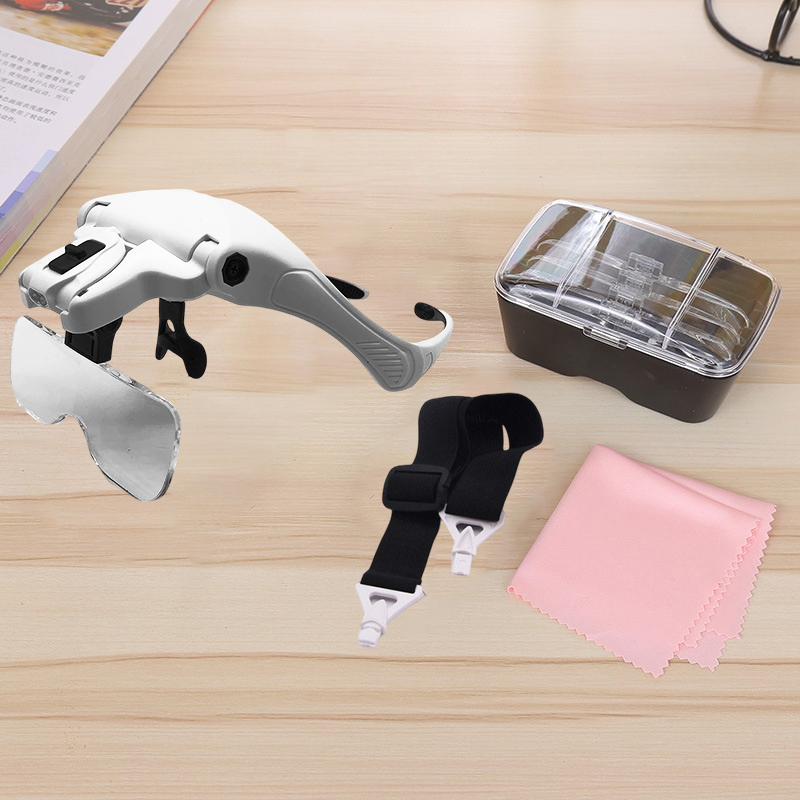 5Pcs Lens Adjustable Magnifier - Eyelash Extension With Glasses ulasan dan harga